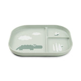 Done By Deer Foodie Compartment Plate Tiny Farm Sand | Anti Slip Kids Plate - My Little Thieves