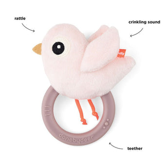 Done By Deer Sensory Rattle With Teether | Birdee Baby Developmental Toy - My Little Thieves