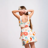 Embroidered Multicolored Flower Top & Skirt Jean Embroidery Set - My Little Thieves