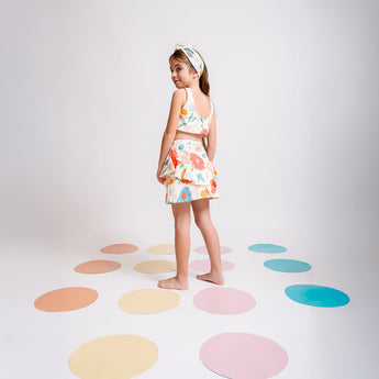 Embroidered Multicolored Flower Top & Skirt Jean Embroidery Set - My Little Thieves