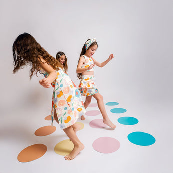 Embroidered Multicolored Flower Top & Skirt Jean Embroidery Set - My Little Thieves