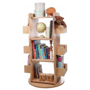 Larisa & Pumpkin Kids Rotating Library Bookshelf Organizer