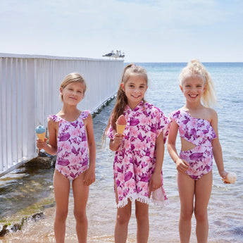 Flower One Piece Pleated Swimwear - My Little Thieves