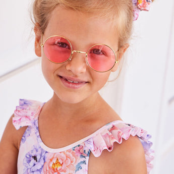 Girls' Romantic One Piece Pleated Swimwear - My Little Thieves