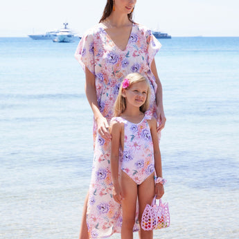 Girls' Romantic One Piece Pleated Swimwear - My Little Thieves