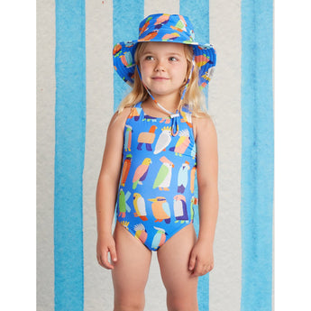 Girls Strap Bather Flamin Galahs Swimsuit | Kids Swimwear - My Little Thieves