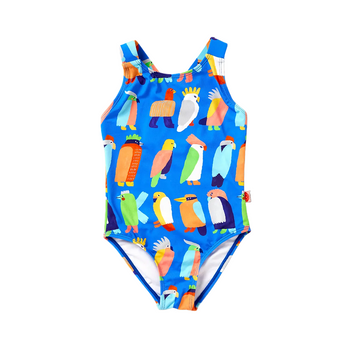 Girls Strap Bather Flamin Galahs Swimsuit | Kids Swimwear - My Little Thieves