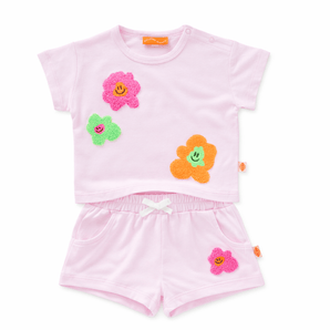 Hej Blomma Girls T Shirt + Shorts Set | Kids Summer Outfit - My Little Thieves