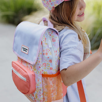 Hello Hossy Retro Flowers backpack lifestyle photo