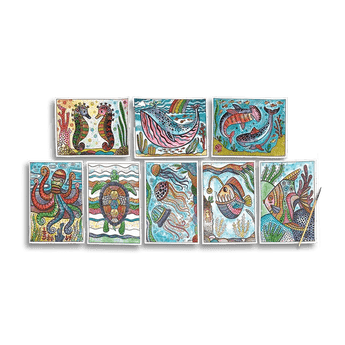 Hidden Colors Magic Paint Sheets (9 pc set)- Magic Ocean - My Little Thieves