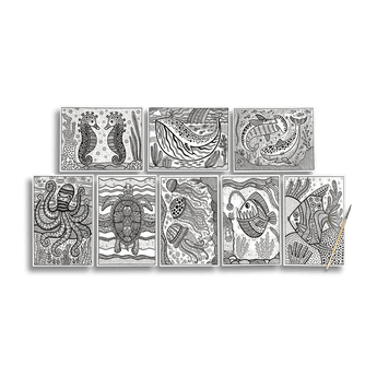 Hidden Colors Magic Paint Sheets (9 pc set)- Magic Ocean - My Little Thieves