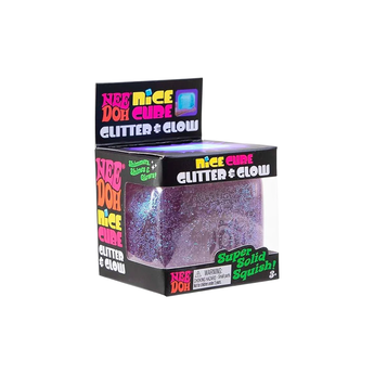 Box of Nice Doohickey Glitter & Glow product with colorful text on a white background