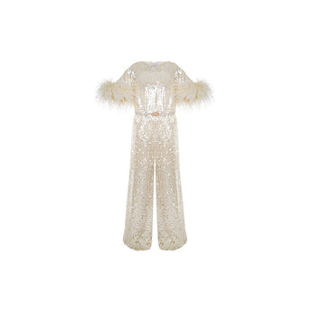 Ivory Sequin Jumpsuit - My Little Thieves