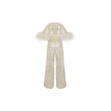 Ivory Sequin Jumpsuit - My Little Thieves