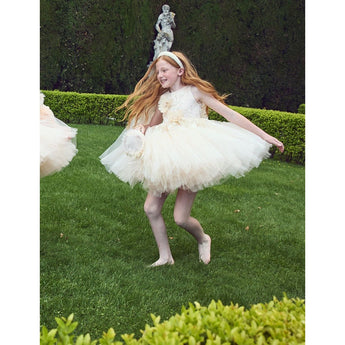Junona Enchanting Girls Beige Occasion Dress | Kids Fashion - My Little Thieves