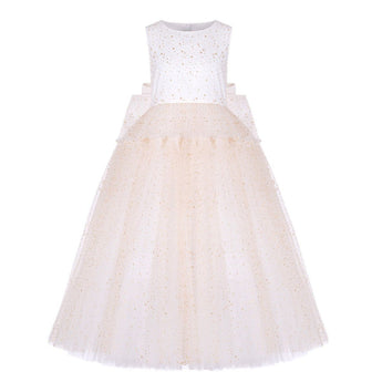 Junona Girls Gold Tulle Occasion Dress | Kids Fashion - My Little Thieves