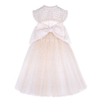Junona Girls Gold Tulle Occasion Dress | Kids Fashion - My Little Thieves