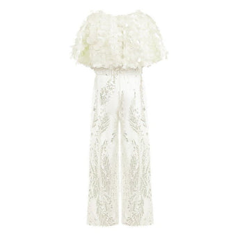 Junona Girls Ivory Occasion Jumpsuit | Kids Fashion - My Little Thieves