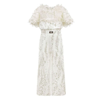 Junona Girls Ivory Occasion Jumpsuit | Kids Fashion - My Little Thieves