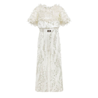 Junona Girls Ivory Occasion Jumpsuit | Kids Fashion - My Little Thieves