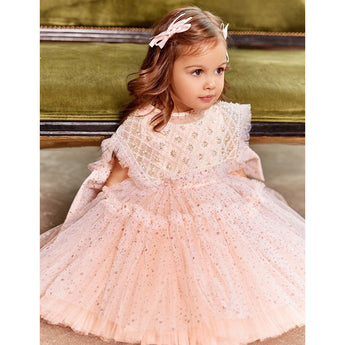 Junona Pink Tulle Dress | Girls Occasion Fashion - My Little Thieves