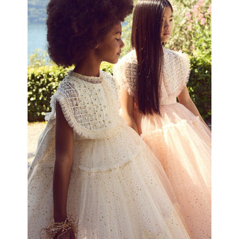 Junona White Tulle Girls Occasion Dress | Kids Fashion - My Little Thieves