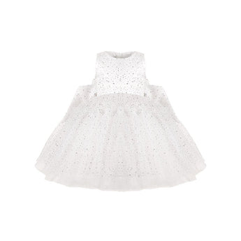 Junona White Tulle Girls Occasion Dress | Kids Fashion - My Little Thieves