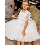 Junona White Tulle Girls Occasion Dress | Kids Fashion - My Little Thieves