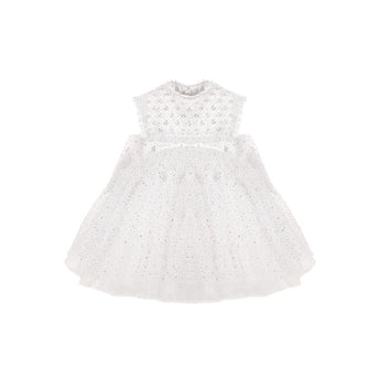 Junona White Tulle Girls Occasion Dress | Kids Fashion - My Little Thieves