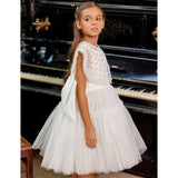 Junona White Tulle Girls Occasion Dress | Kids Fashion - My Little Thieves