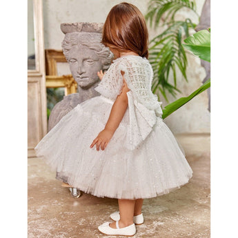 Junona White Tulle Girls Occasion Dress | Kids Fashion - My Little Thieves