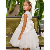 Junona White Tulle Girls Occasion Dress | Kids Fashion - My Little Thieves