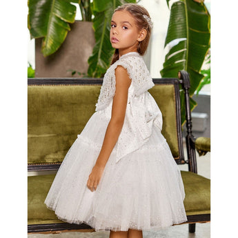 Junona White Tulle Girls Occasion Dress | Kids Fashion - My Little Thieves