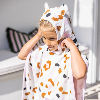 Kaki Leopard Beach Poncho - My Little Thieves