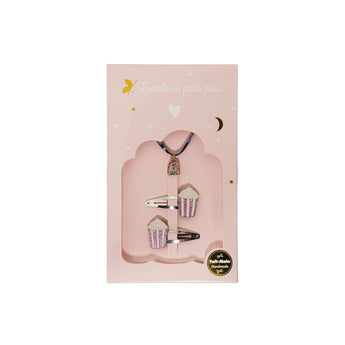 Luciole Et Petit Pois Popcorn Gift Box | Hair Clips & Rainbow Bracelet Set - My Little Thieves