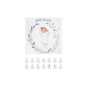Lulujo Baby's First Year Milestone Blanket & Cards Set | Premium Muslin Gift - My Little Thieves