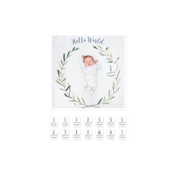 Lulujo Baby's First Year Milestone Blanket & Cards Set | Premium Muslin Gift - My Little Thieves