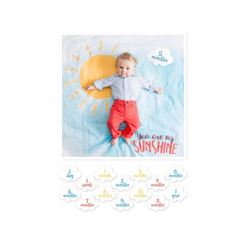 Lulujo Baby's First Year Milestone Blanket & Cards Set | Premium Muslin Gift - My Little Thieves