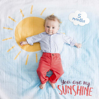Lulujo Baby's First Year Milestone Blanket & Cards Set | Premium Muslin Gift - My Little Thieves