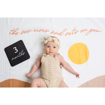 Lulujo Baby's First Year Milestone Blanket & Cards Set | Premium Muslin Gift - My Little Thieves