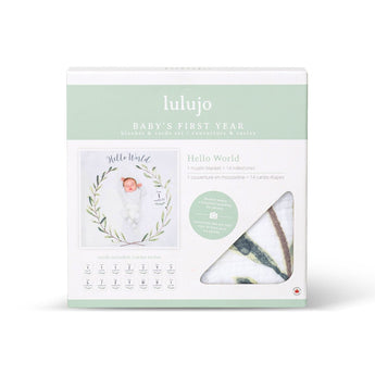 Lulujo Baby's First Year Milestone Blanket & Cards Set | Premium Muslin Gift - My Little Thieves