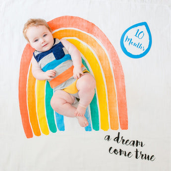 Lulujo Baby's First Year Milestone Blanket & Cards Set | Premium Muslin Gift - My Little Thieves