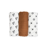 Lulujo Bamboo Muslin Swaddle Blankets 3 Pack | Silky Soft 70% Bamboo Viscose - My Little Thieves