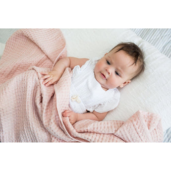 Lulujo Cozy Waffle Blanket For Babies | 100% Cotton Soft Comfort - My Little Thieves
