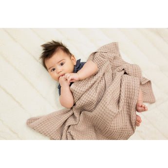 Lulujo Cozy Waffle Blanket For Babies | 100% Cotton Soft Comfort - My Little Thieves