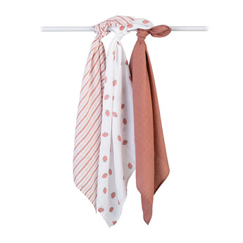 Lulujo Muslin Cloths 100% Cotton 3 Pack 70x70cm | Soft Baby Essentials - My Little Thieves