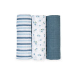 Lulujo Muslin Cloths 100% Cotton 3 Pack 70x70cm | Soft Baby Essentials - My Little Thieves