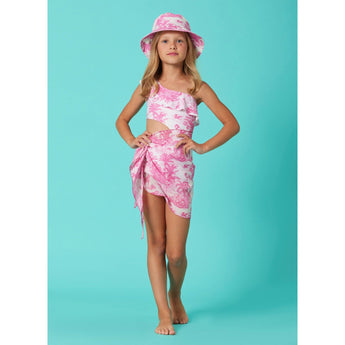Marie Raxevsky Jungle Pink Girls One Shoulder Swimwear - My Little Thieves