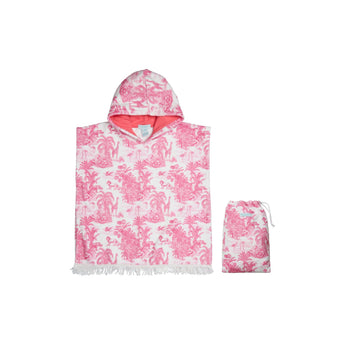 Marie Raxevsky Jungle Pink Hooded Terry Poncho | Kids - My Little Thieves