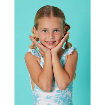 Marie Raxevsky Jungle Turquoise Girls Pleated Swimwear - My Little Thieves